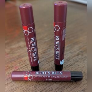 Burt's Bees Plum Lip Shimmer 3/$10 NEW, Sealed